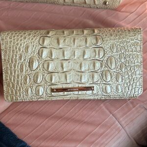 Brahmin Metallic Gold Embossed Clutch